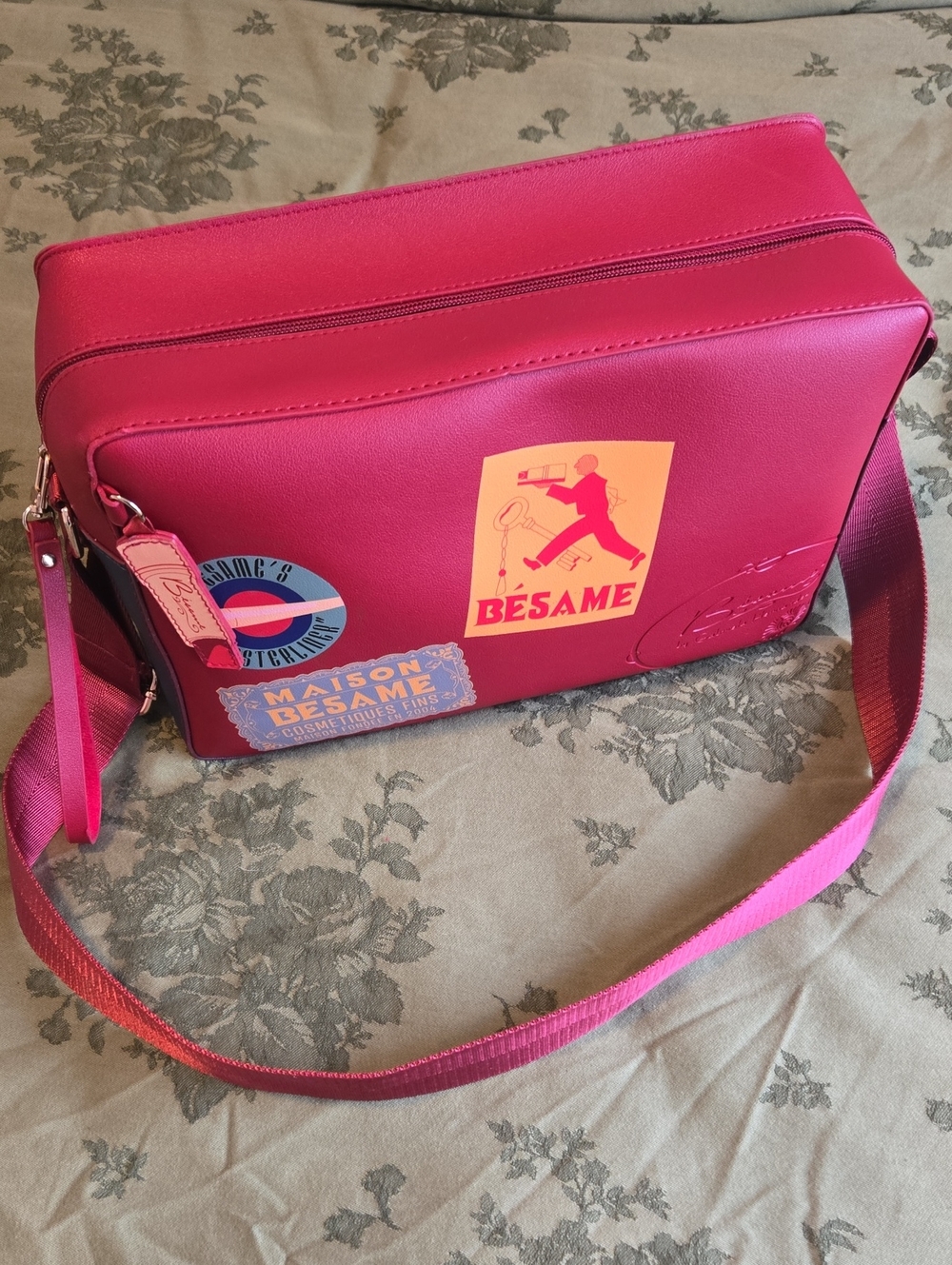 Besame Cosmetics Messenger Bag Lipstick Charm Limited Edition Gift NWOT